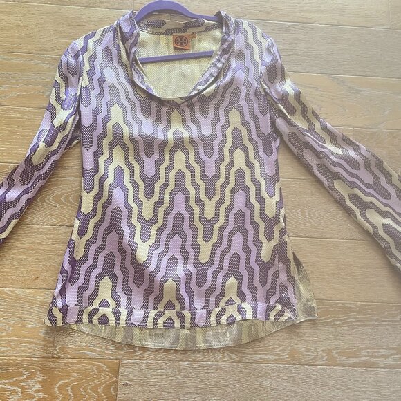 Tory Burch Metallic Stephanie Tunic Sz 8 - Picture 1 of 5